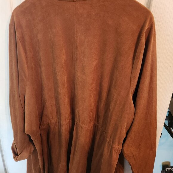 Torrid Faux Suede Drape Open Front Anorak Jacket Plus Size 5 - Picture 5 of 9